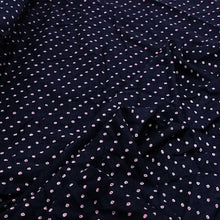 Load image into Gallery viewer, Navy Blue With Pink Dots Fabric