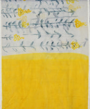 Load image into Gallery viewer, Yellow Flower Hand Painted Saree With Blouse Piece