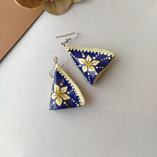 Load image into Gallery viewer, Papier Mache Jewellery Set Earring And Pendant- Blue