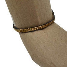 Load image into Gallery viewer, Black Border Dhokra Small Beads Anklet