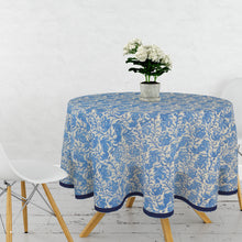 Load image into Gallery viewer, Blue Flower Printed Table Cloth

