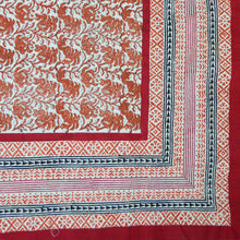 Load image into Gallery viewer, Red Border Flower Design Bedcover
