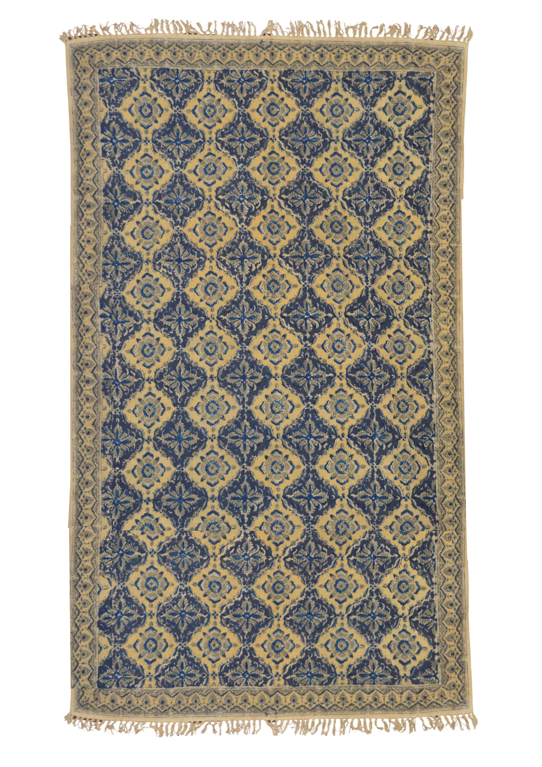 Flower Diamond Design Kalamkari Durrie