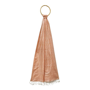 Light Peach Handwoven Banarasi Silk Stole