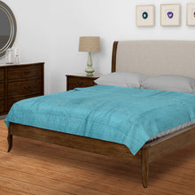 Load image into Gallery viewer, Aqua Whisper Kantha Stitched Bedcover
