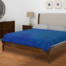 Load image into Gallery viewer, Azure Bloom Kantha Stitched Bedcover
