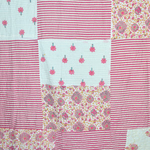 Pink & White Patchwork Bedcover