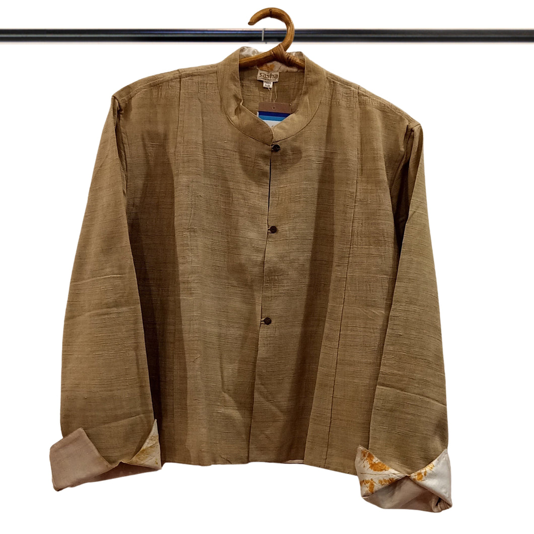 Beige Colour Collar Top