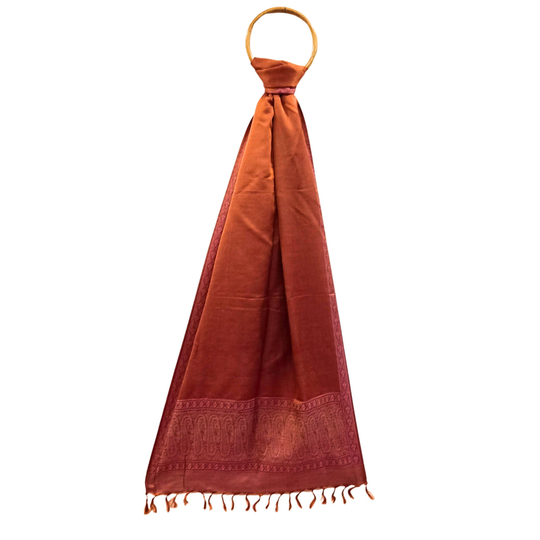 Benarasi Silk Orange Stole