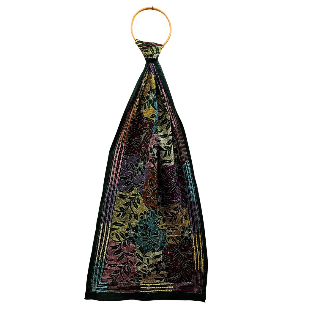 Black Colour Base Kantha Stitched Stole