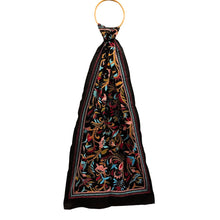 Load image into Gallery viewer, Black Colour Base With Multicolour Kantha Stitched Stole
