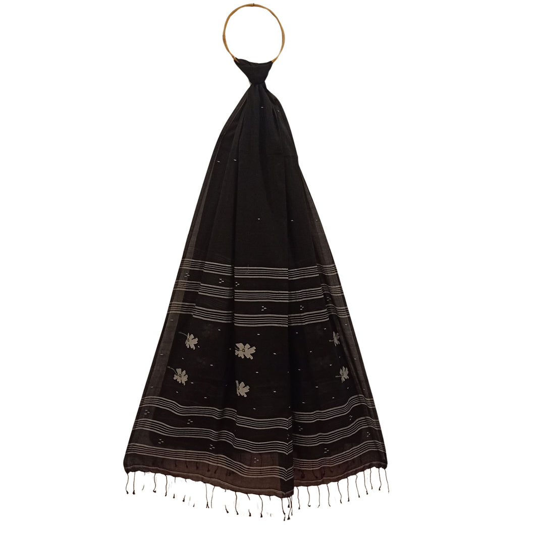 Black Jamdani Motif Dupatta