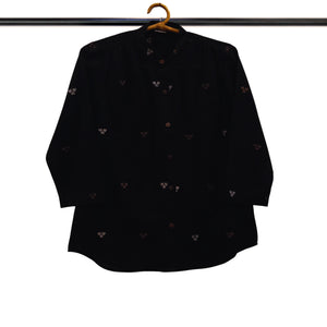 Black Jamdani Motif Top