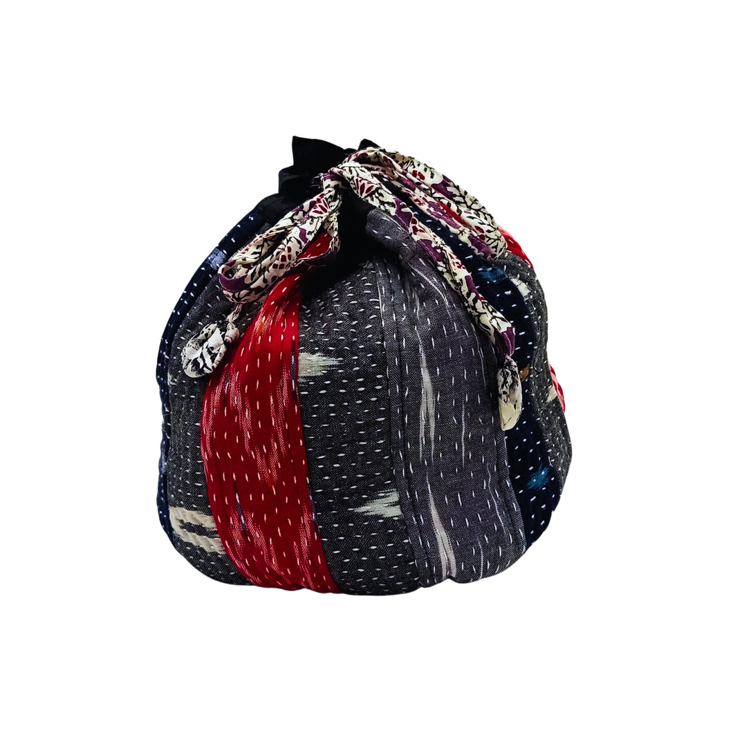Black & Red Patcwork Batua Bag