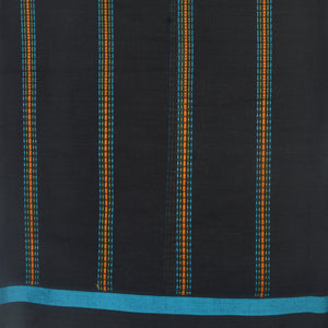 Black With Blue Woven Border Saree