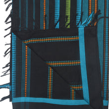 Load image into Gallery viewer, Black With Blue Woven Border Saree
