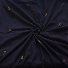 Load image into Gallery viewer, Black With Golden Zari Jamdani Motif Fabric
