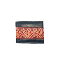 Load image into Gallery viewer, Black With Multicolour Embossed Leather Wallet
