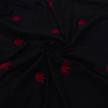 Load image into Gallery viewer, Black With Red Elephant Jamdani Motif Fabric

