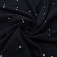 Load image into Gallery viewer, Black With White Jamdani Buti Fabric
