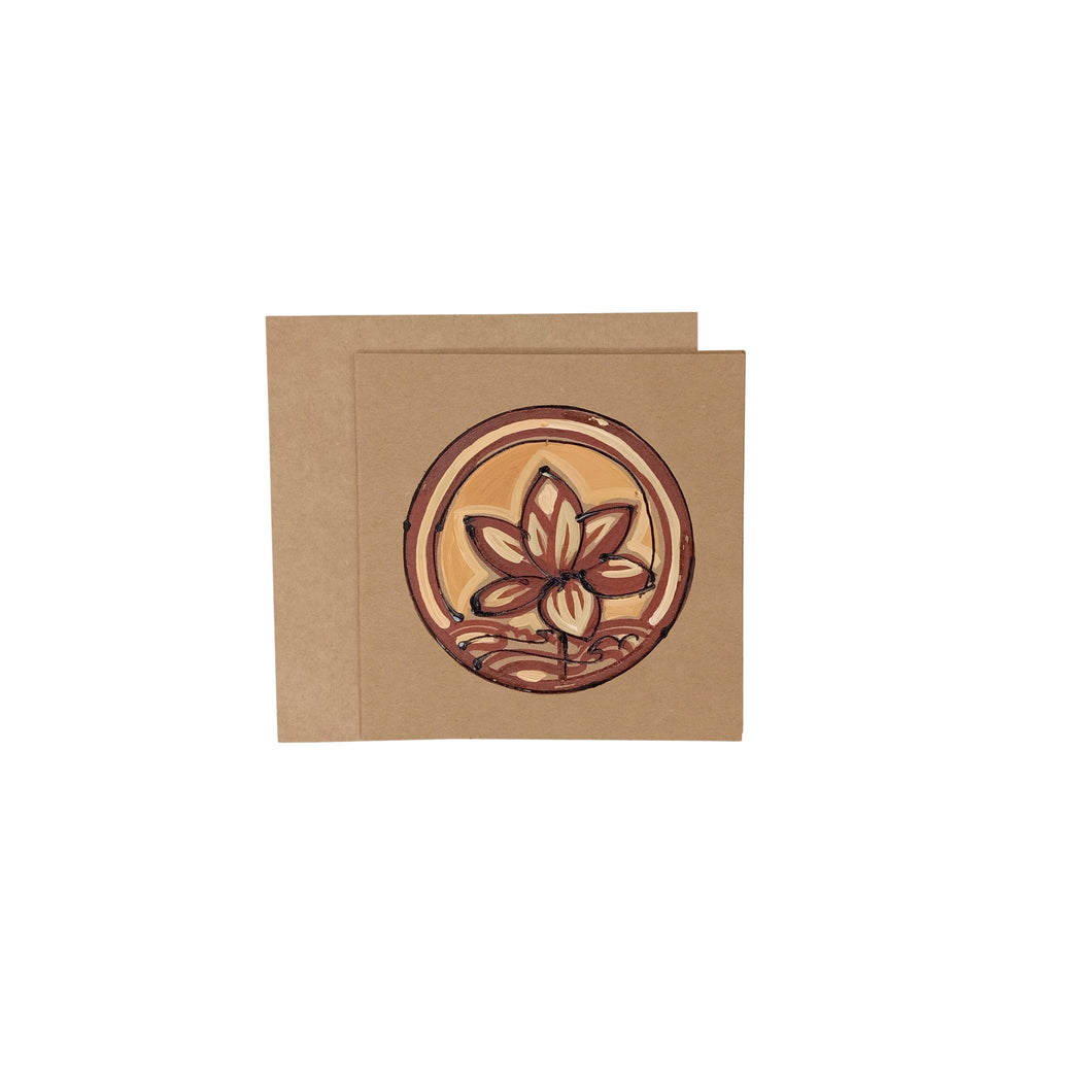 Bloomed Lotus Design Greeting Card With Envelope