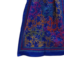 Load image into Gallery viewer, Blue Colour Base Kantha Stitched Stole
