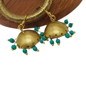 Blue Beads Jhumka Earring