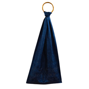 Blue & Black Silk Reversible Stole
