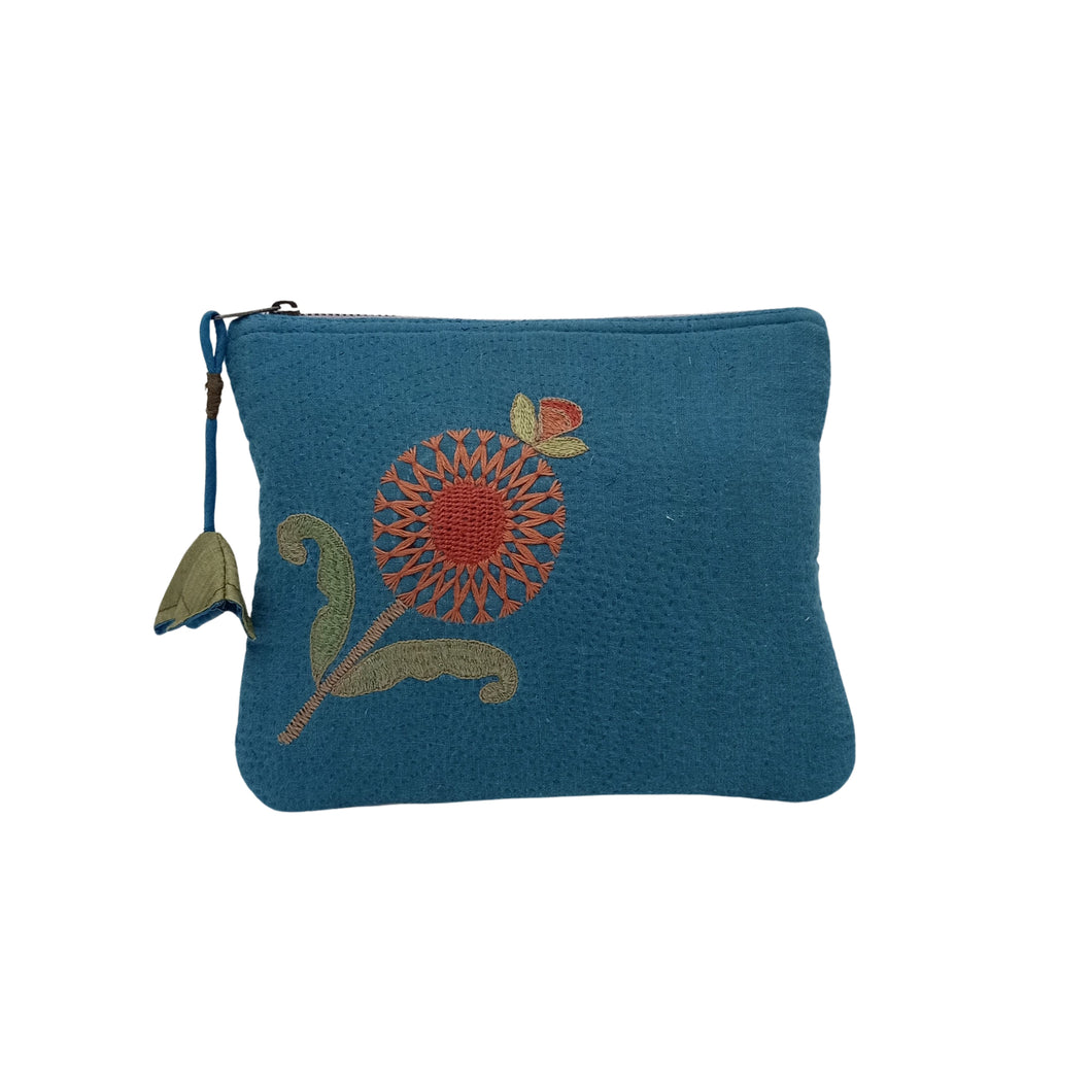 Blue Flower Design Toilet Bag