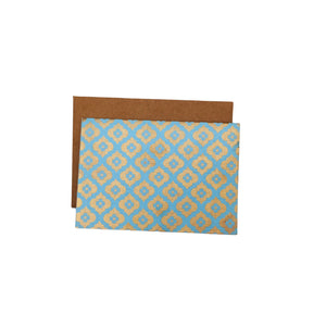 Blue Flower Printed Greeting Card With Envelope