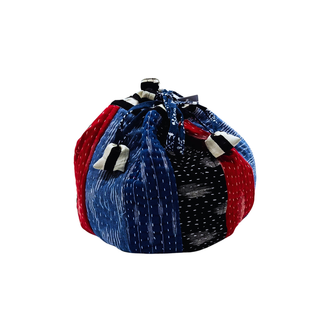 Blue & Red Patchwork Batua Bag