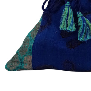 Blue Silk Batua Bag