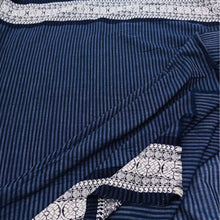Load image into Gallery viewer, Blue With Stripes Woven Border Fabric
