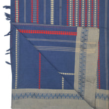 Load image into Gallery viewer, Blue With White Woven Border Saree
