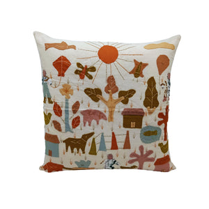 Brown & Grey Appiique Cushion Cover