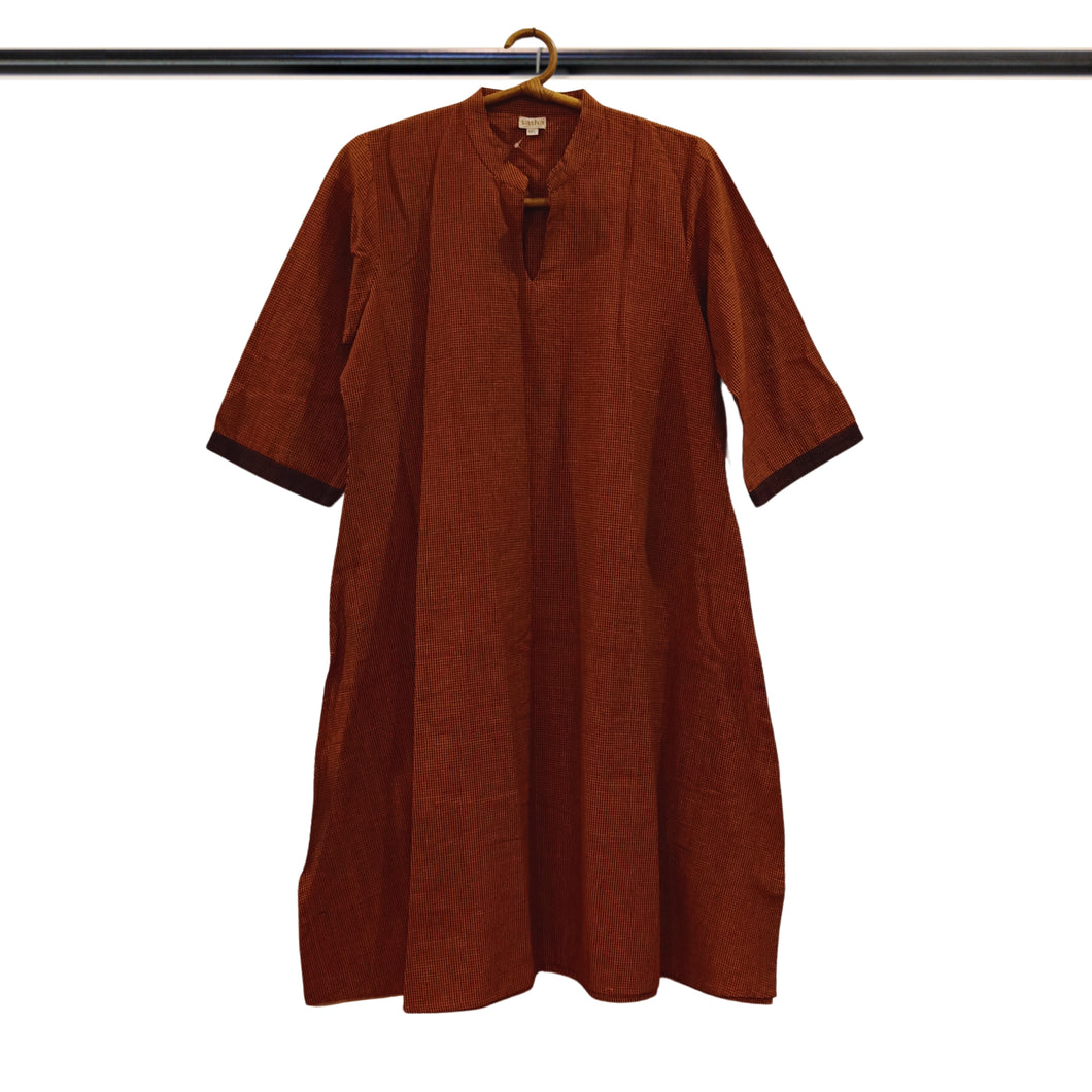 Brown Small Checks Kurta