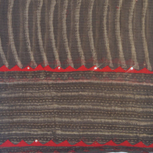 Brown With White Stripes Kota Saree