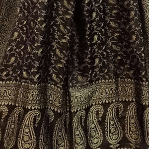 Dark Grey Benarasi Silk Stole