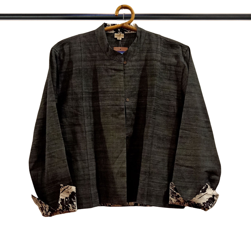 Dark Grey Collar Top