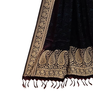 Dark Maroon Benarasi Silk Stole