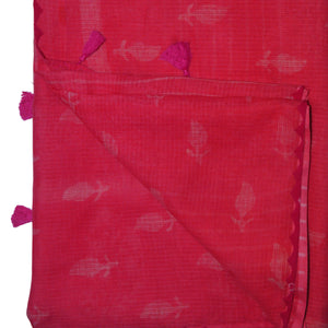 Deep Pink With White Printed Kota Sarre