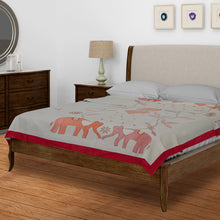 Load image into Gallery viewer, Elephant Garden Kantha Stitched Bedcover
