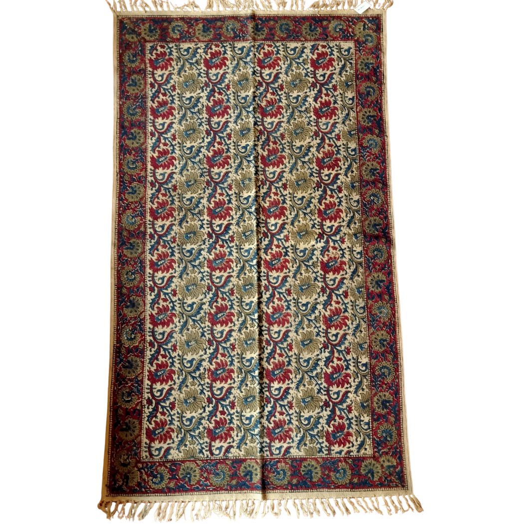 Flower Design Kalamkari Durrie