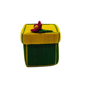 Flower Motif Coir Box