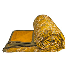 Load image into Gallery viewer, Golden Yellow Printed Quilt
