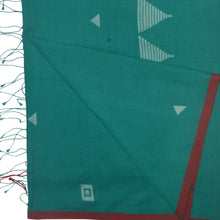 Load image into Gallery viewer, Green Jamdani With Red Border Saree
