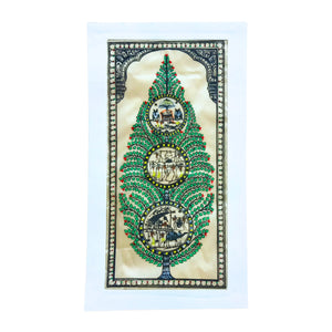 Green Tree Of Life Warli Design Wall Hanging