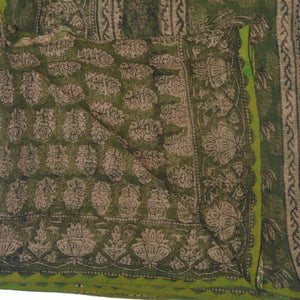 Green With White Printed Kota Saree