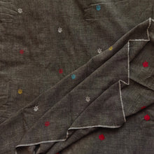 Load image into Gallery viewer, Grey With Multicolour Jamdani Motif Fabric
