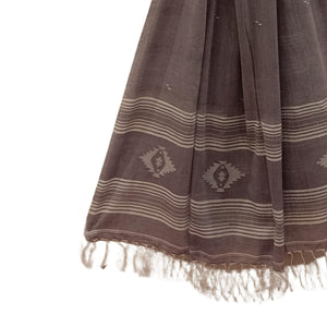 Grey With White Jamdani Motif Dupatta